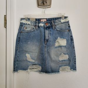 NWT - Dear John Denim Destressed Mini Skirt